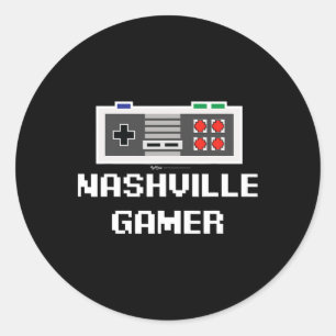 Sticker Rond Joueur de Nashville Ville 8 bits