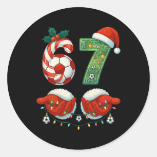 Sticker Rond Joueur de soccer de Noël Drip Numéro 67 Garçons Jo