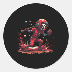 Sticker Rond Joueur de vente robotique amusant