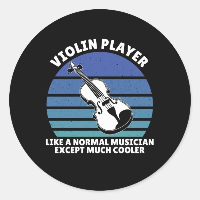 Sticker Rond Joueur de violon (Devant)
