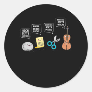 Sticker Rond Joueur de violon drôle Humour musicien amusant