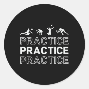Sticker Rond Joueur de volley-ball Pratique Pratique Plage