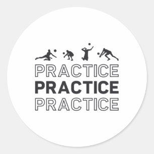 Sticker Rond Joueur de volleyball Exercice Pratique Cadeau