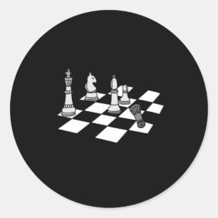 Sticker Rond Joueur d'échecs Pièces
