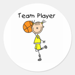 Sticker Rond Joueur d'équipe de B-Ball