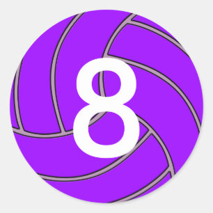 Sticker Rond Joueur/équipe de volley-ball violet