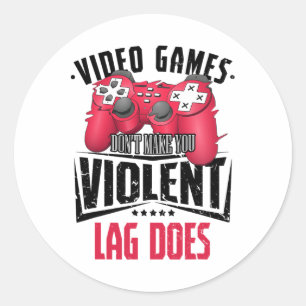 Sticker Rond Joueur Joueur Jeux Vidéo Manette Ordinateur Jeu