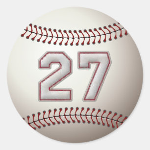 Sticker Rond Joueur numéro 27 - Cool de baseball
