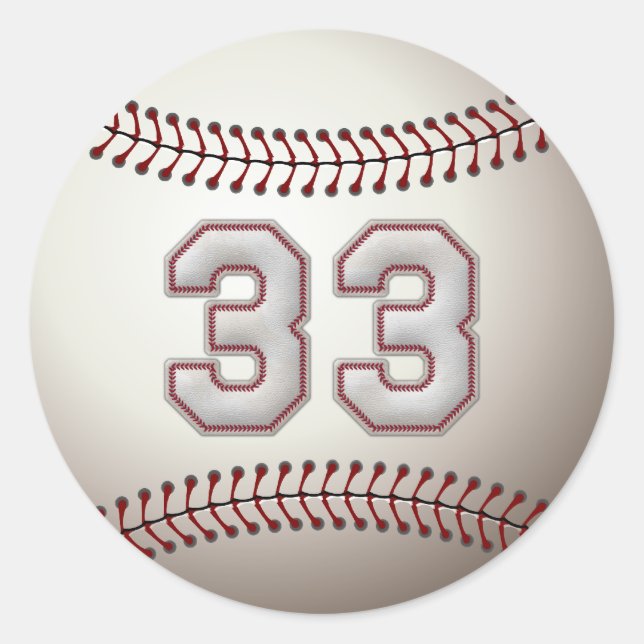 Sticker Rond Joueur numéro 33 - Cool de baseball (Devant)
