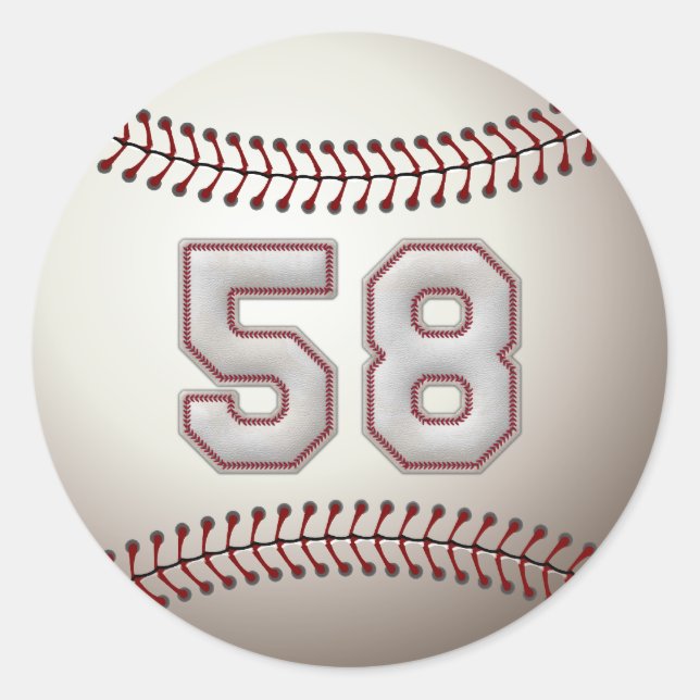 Sticker Rond Joueur numéro 58 - Cool de baseball (Devant)