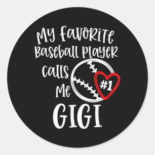 Sticker Rond Joueur préféré appelle Gigi baseball Nana grand-mè