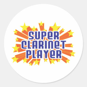 Sticker Rond Joueur superbe de clarinette