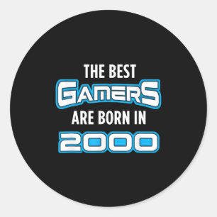 Sticker Rond Joueur vidéo cadeau d'anniversaire pour les années