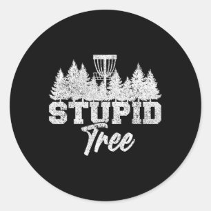 Sticker Rond Joueurs de disque de golf d'arbres stupides golfeu