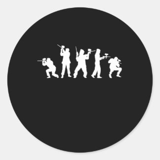 Sticker Rond Joueurs de Paintball Marqueur de Paintball Gun G