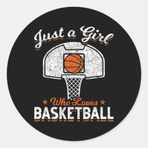 Sticker Rond Joueuse Bysketbyll Femmes Juste Une Fille Qui Aime