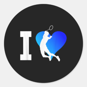 Sticker Rond Joueuse de Badminton Mens Navette Squash Femmes