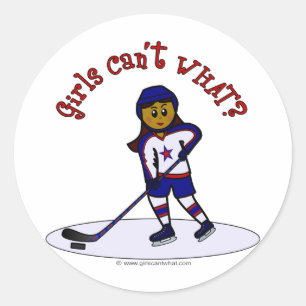 Sticker Rond Joueuse de hockey pour femmes noires