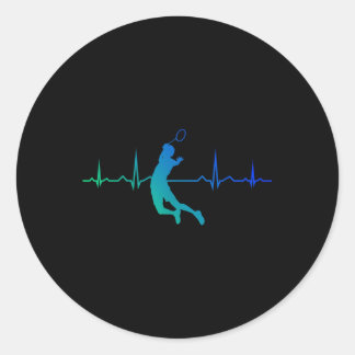 Sticker Rond Joueuse de squash femmes hommes Shuttle Badminton