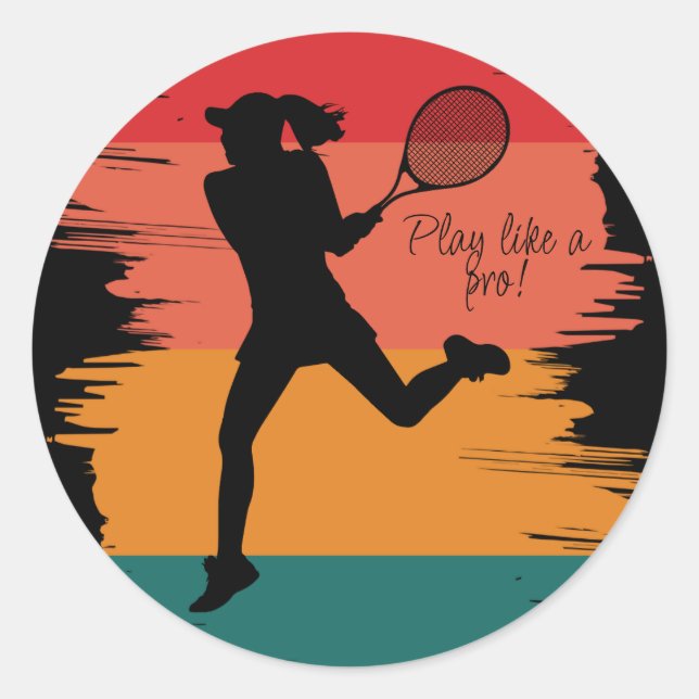 Sticker Rond Joueuse de tennis Femmes Tennis (Devant)