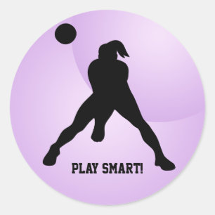 Sticker Rond Joueuse de volley-ball de plage