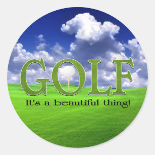 Sticker Rond Jouez au golf son une belle chose