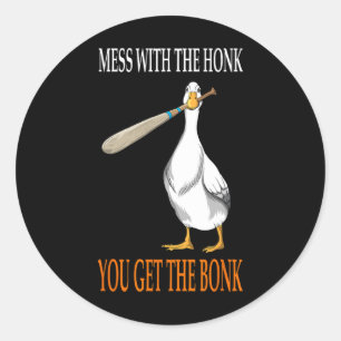 Sticker Rond Jouez avec le jeu de canard Honk Gamer Club en boi