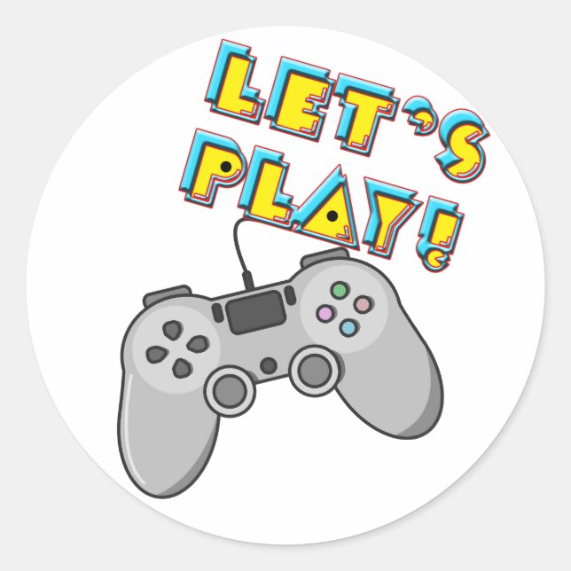 Sticker Rond Jouons aux jeux vidéo (Devant)