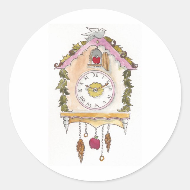 Sticker Rond Jour 52 - Horloge Cuockoo (Devant)