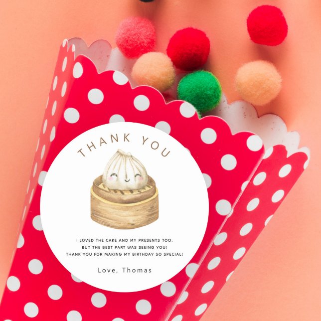 Sticker Rond Jour d'anniversaire chinois à la benne merci (Créateur téléchargé)