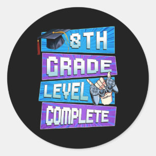 Sticker Rond Jour De 8E Année Niveau Complet Graduation Garçons
