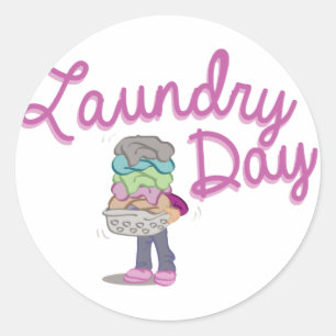 Sticker Rond Jour de blanchisserie