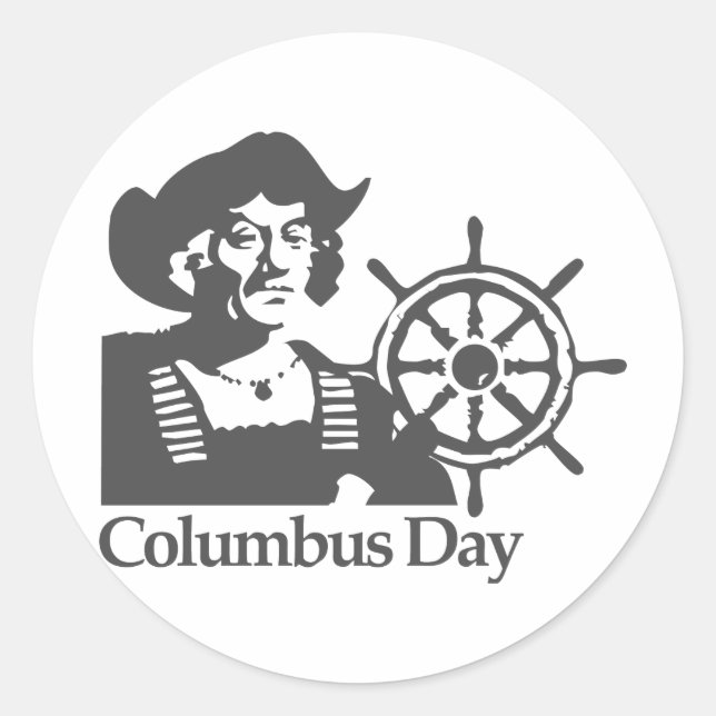 Sticker Rond Jour de Columbus (Devant)
