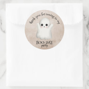 Sticker Rond Jour de la Boite Kawaii Fantôme Halloween Annivers