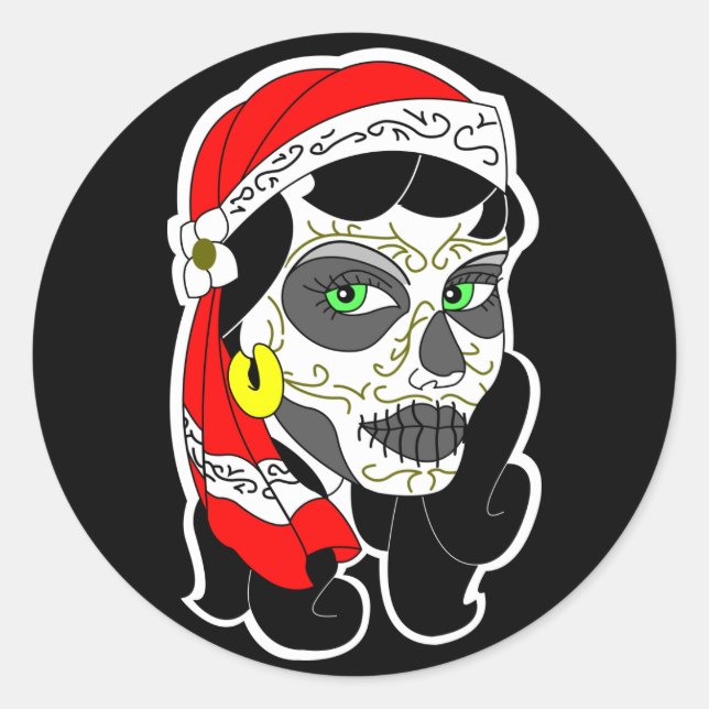 Sticker Rond Jour de la fille morte (Devant)