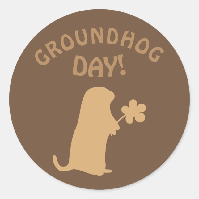 Sticker Rond Jour de la marmotte (Devant)