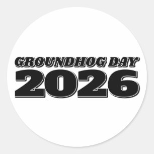 Sticker Rond Jour de la marmotte 2026