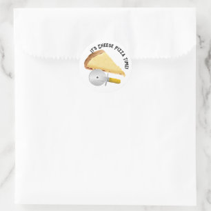 Sticker Rond Jour de la pizza au fromage