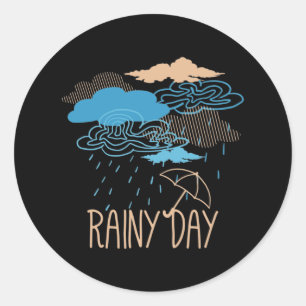 Sticker Rond Jour de la pluie