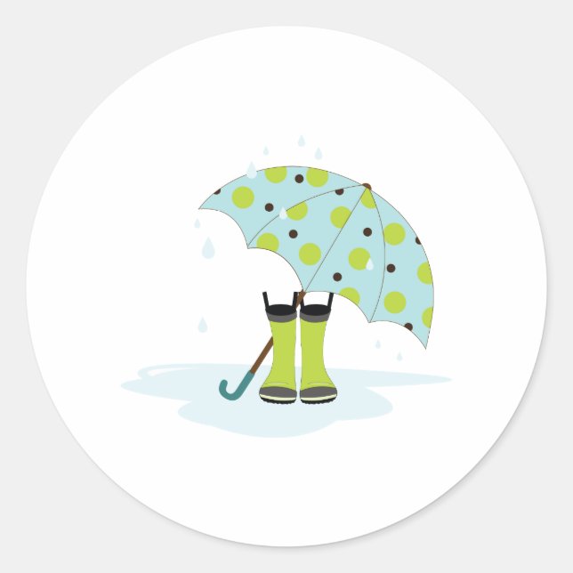 Sticker Rond Jour de la pluie (Devant)