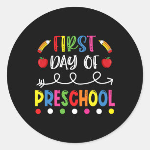 Sticker Rond Jour De La Préscolaire Retour À L'École Étudiants
