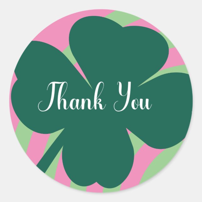 Sticker Rond Jour de la Saint Patrick Merci Shamrock Rainbow Pa (Devant)
