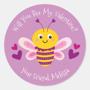 Sticker Rond Jour de la Saint Valentin des enfants