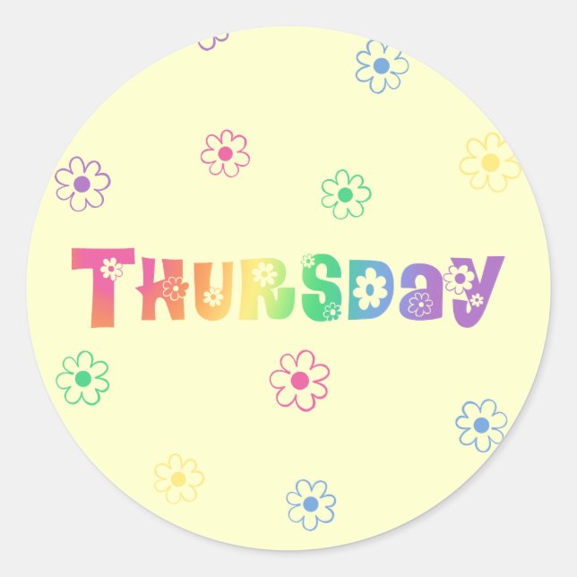 Sticker Rond Jour De La Semaine Jeudi (Devant)