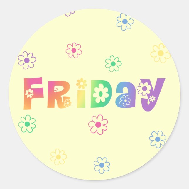 Sticker Rond Jour De La Semaine Vendredi (Devant)
