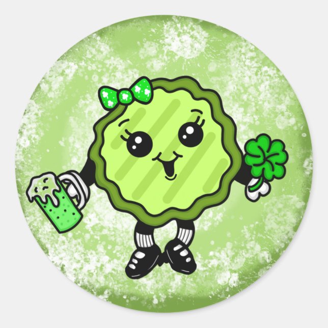 Sticker Rond Jour de la St Patrick Pickle | Vacances (Devant)