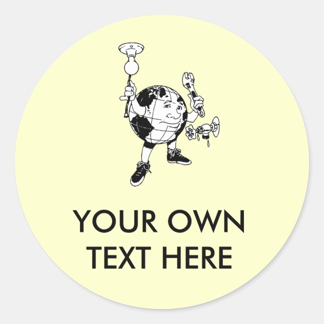 Sticker Rond JOUR DE LA TERRE - énergie d'économies (Devant)