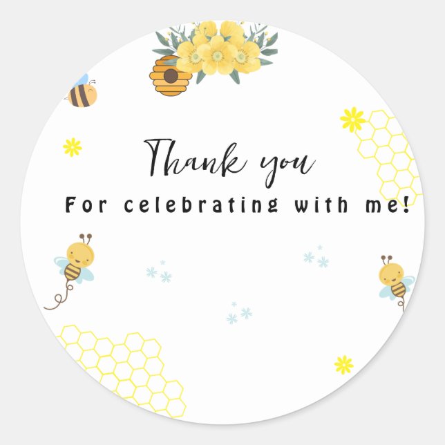 Sticker Rond Jour de l'abeille premier anniversaire (Devant)