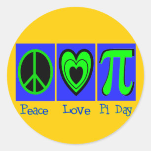 Sticker Rond Jour de l'amour pi de paix