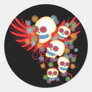 Sticker Rond Jour de l'autocollant rond mort